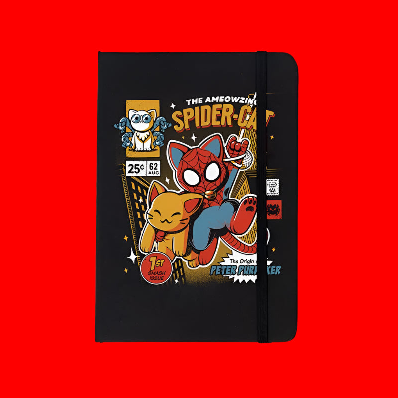 Tee Notebook "Ameowing Spider-Cat"• by TeeOffice