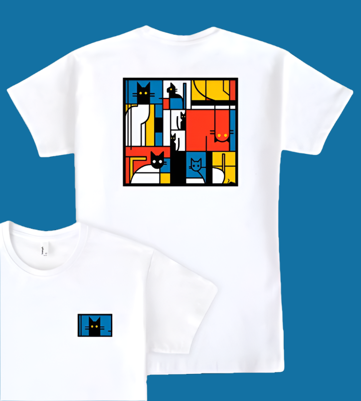 Tee "Abstracats of Mondrian" • by TeeOreo